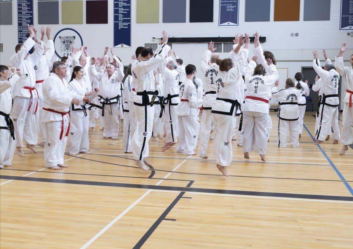 ManxTKD class — all ages training together